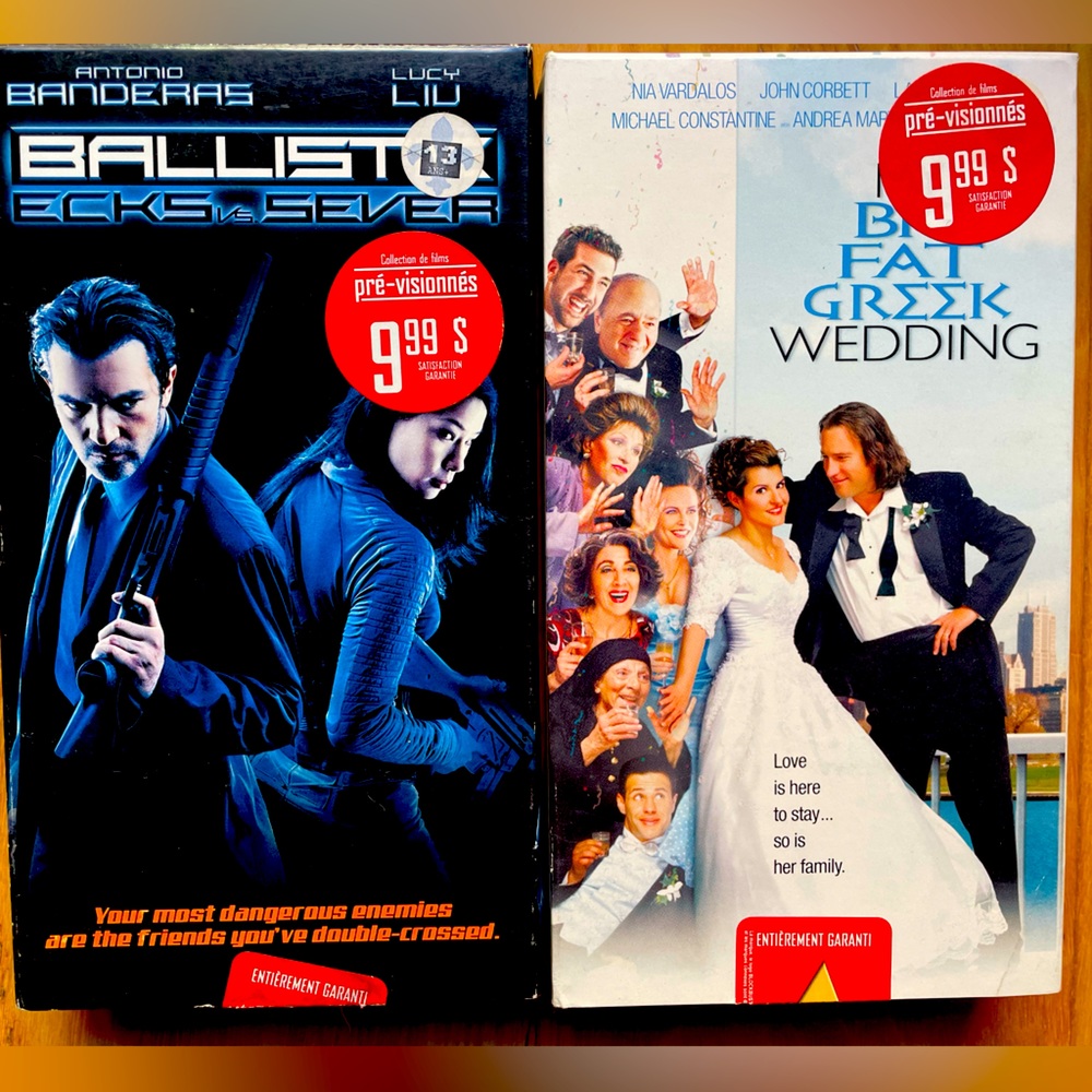 (2 VHS) My Big Fat Greek Wedding and Balistic, VHS movies